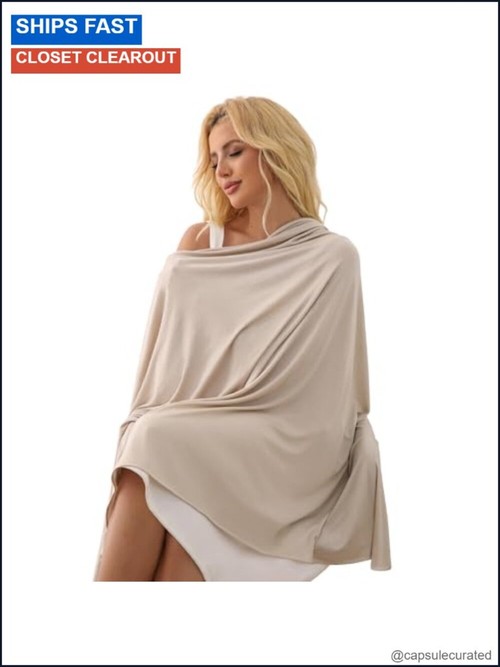 Tencel Wool Spandex Pashmina Shawl Wrap UPF 50 Travel Blanket Scarf